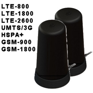 MIMO-Set Breitband-Magnethaftantenne LPBEM-7-27 mit 5 dBi Gewinn für alle LTE-Frequenzen und 3G für Telekom Speedport LTE II - Huawei B593