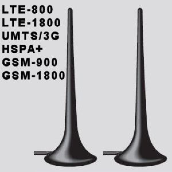 MIMO-Set Magnethaftantennen 2 x 2 dBi für Vodafone R226 für LTE-800 und LTE-1800 sowie 3G/UMTS/HSPA+